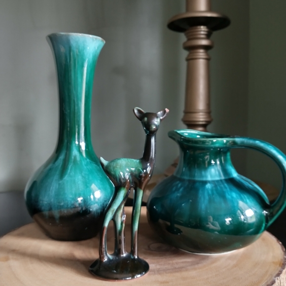 Vintage Blue Mountain Pottery Canada Green Drip Glaze - Picture 2 of 11